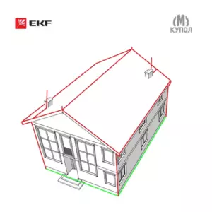 Комплект молниезащиты частного дома габ. 15x18м EKF