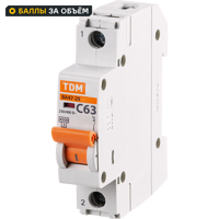 Автоматический выключатель TDM Electric ВА47-29 1P C63 А 4.5 кА SQ0206-0080