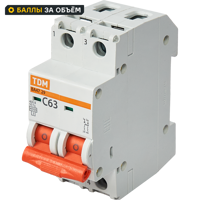 Автоматический выключатель Tdm Electric ВА47-29 2P C63 А 6 кА SQ0206-0099